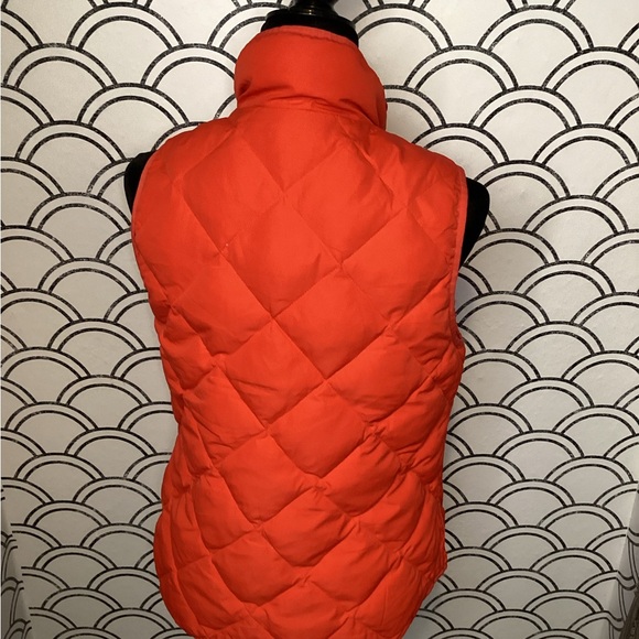 J. Crew Quilted Orange Vest – Size Small | Bold Color Meets Classic Utility - Picture 5 of 10